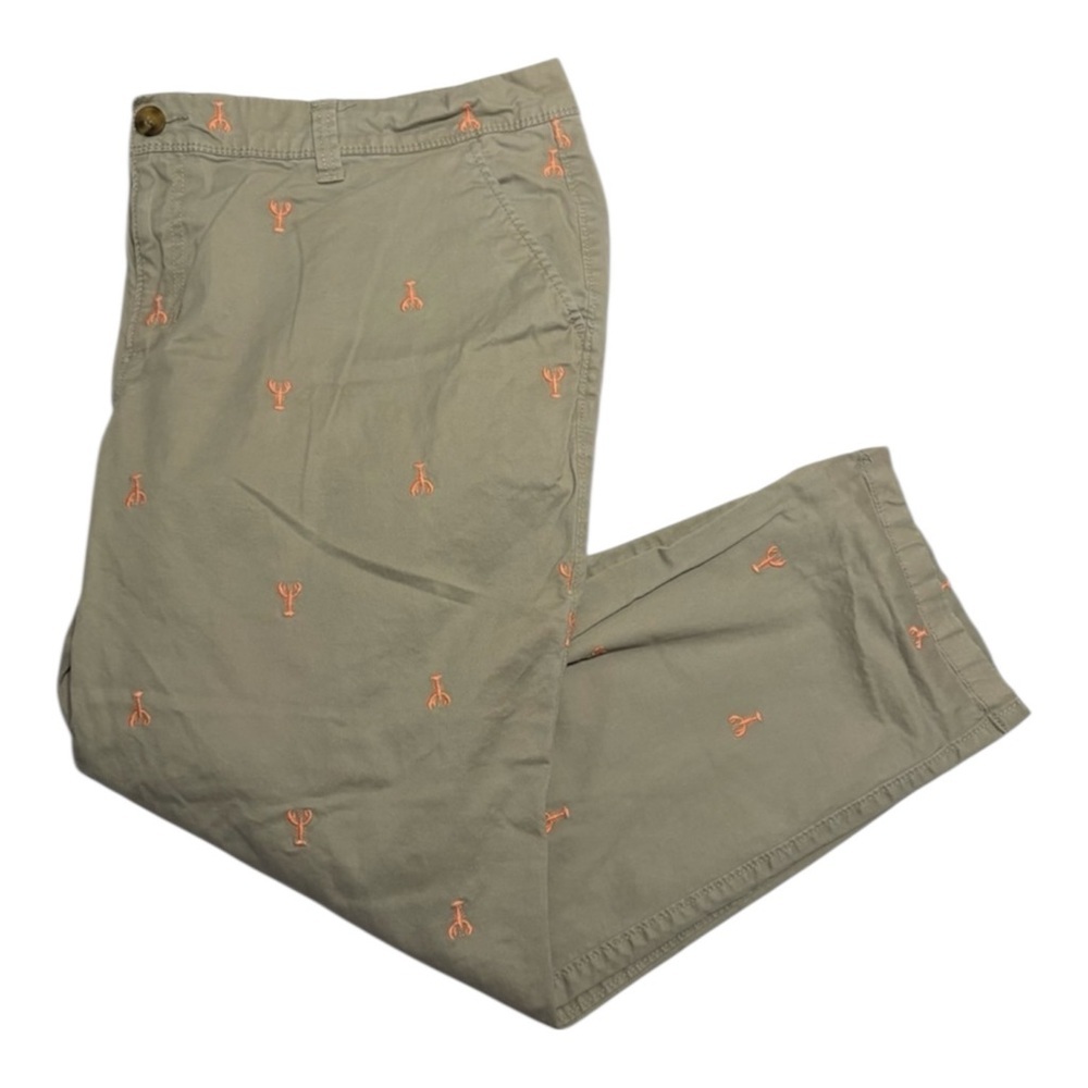 Old Navy Women’s Beige Chinos with Lobster Coral Accents